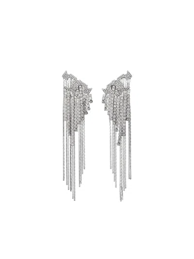 TORY BURCH CRYSTAL LOGO EARRING