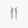 Tory Burch Crystal Logo Earrings In Metallic