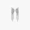 Tory Burch Crystal Logo Earrings In Brown