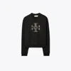 Tory Burch Black Cotton Oversize Sweatshirt