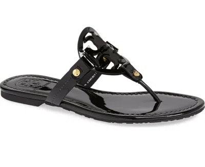 Pre-owned Tory Burch Miller Patent Leather Thong Sandal Black Us 7 7.5 8 8.5 9 9.5 10