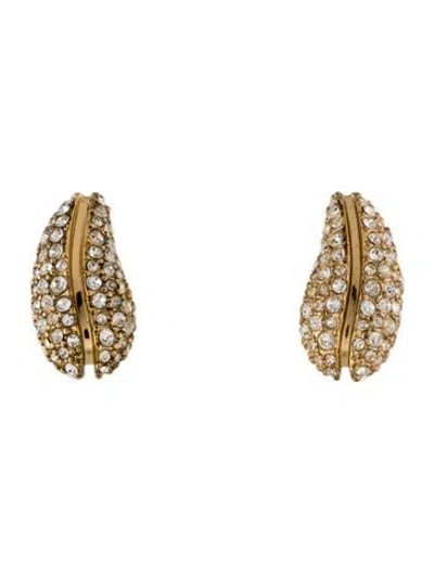 Pre-owned Tory Burch Crystal Mini Pavé Stud Earrings In Multi