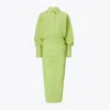 Tory Burch Cuffed Jacquard Dress In Green