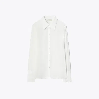 Tory Burch Cuffed Viscose Shirt In White