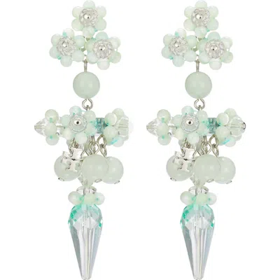 Tory Burch Curiosity Beaded Linear Drop Earrings In Metallic