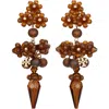 Tory Burch Curiosity Beaded Linear Drop Earrings In Orange