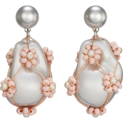 Tory Burch Curiosity Freshwater Pearl Drop Earrings In Metallic