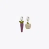 Tory Burch Curiosity Vegetable Earrings In Burgundy
