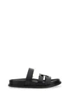 Tory Burch Sport Slide Leather Sandals In Black