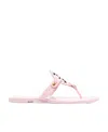 Tory Burch Cut-out Leather Flip Flops In Pink