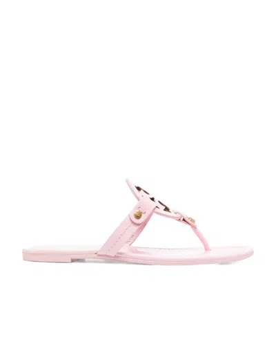 Tory Burch Cut-out Leather Flip Flops In Pink