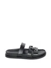 Tory Burch 'ines' Black Sandals With Applied Logo And Tear-off Closure In Black
