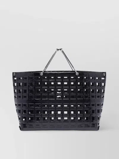 Tory Burch Cut-out Metal Handles Tote Bag