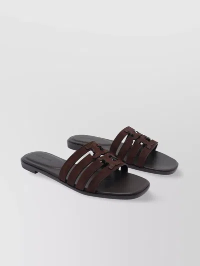TORY BURCH CUT-OUT SUEDE STRAPS SANDALS