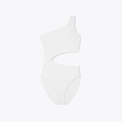 Tory Burch Cut-out One-piece Swimsuit In White