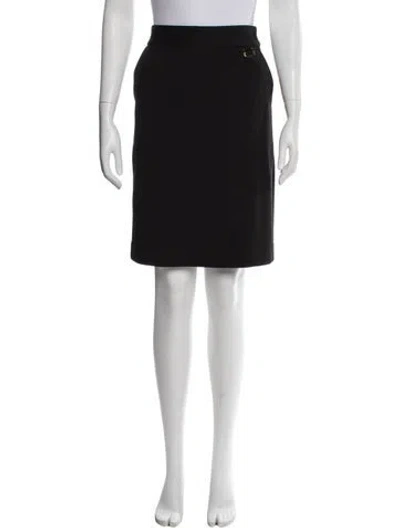 Pre-owned Tory Burch Cutout Accent Knee-length Skirt In Gray