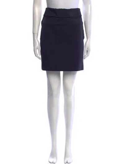 Pre-owned Tory Burch Cutout Accent Mini Skirt In Blue