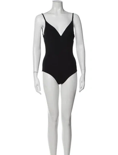 Pre-owned Tory Burch Cutout Accent One-piece In Black