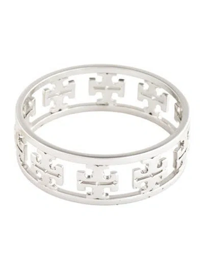 Pre-owned Tory Burch Cutout Logo Bangle Bracelet, 8" In Multi
