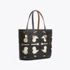 Tory Burch Cutout Logo Small Tote In Black