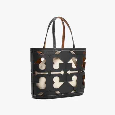 Tory Burch Cutout Logo Small Tote In Black