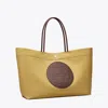 Tory Burch Ella Twist Nylon Shoulder Bag With Maxi Logo Patch On The Front In Neutral
