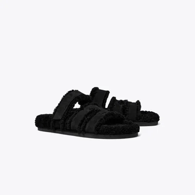 Tory Burch Damen Ines Sportslide Aus Lammfell In Black
