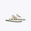 Tory Burch Damen Miller Sandale Mit Metall-logo In Light Cream/gold
