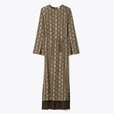 Tory Burch Belted Lace Dress In Brown