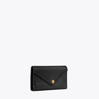 Tory Burch Damen T Monogram Leather Envelope Wallet In Black