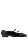 Tory Burch Leather Ballerinas With Cut-out Design And Glossy Finish In Black