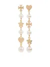 Tory Burch Kira Faux Pearl Linear Earrings In Gold