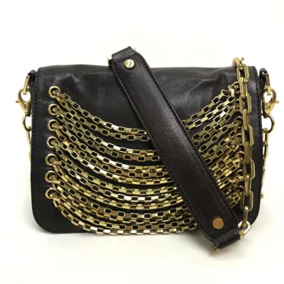 Pre-owned Tory Burch Dark Brown Leather Pochette Pouch Shoulder Bag ()