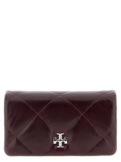 Tory Burch Dark Carmine Kira Diamond Crossbody Bag In Burgundy