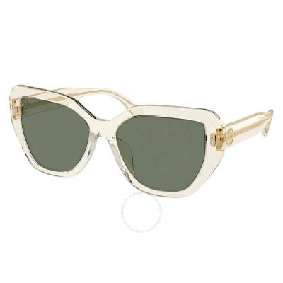 Tory Burch Dark Green Cat Eye Ladies Sunglasses Ty7194u 19523h 55 In Dark / Green