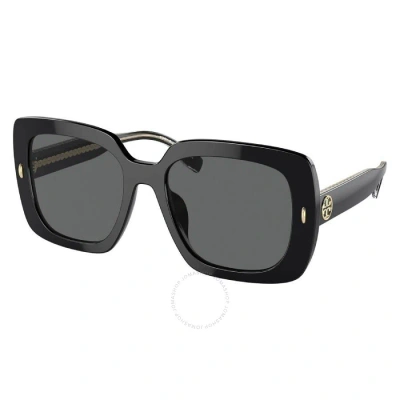 Tory Burch Dark Grey Square Ladies Sunglasses Ty7193f 170987 58 In Black / Dark / Grey