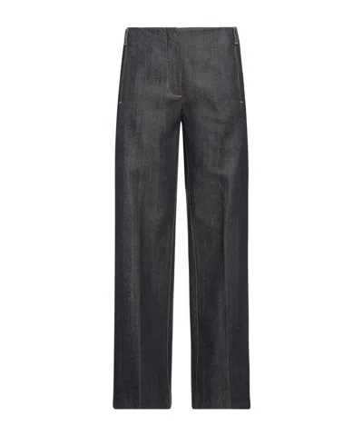 Tory Burch Darkwash Straightleg Jeans In Black