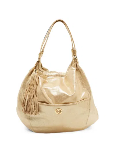 Pre-owned Tory Burch Dean Tassel Tote Bag In Gold