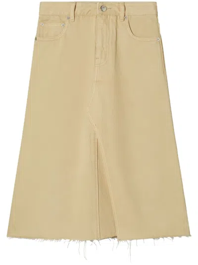 TORY BURCH DECONSTRUCTED DENIM MIDI SKIRT