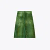 Tory Burch Deconstructed Denim Skirt In Green