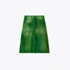 Tory Burch Deconstructed Denim Skirt In Green