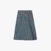 Tory Burch Deconstructed Denim Skirt In Sublime Jacquard + Vintage Wash