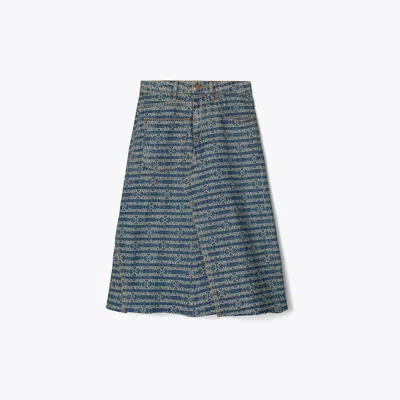 TORY BURCH DECONSTRUCTED DENIM SKIRT