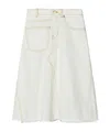 Tory Burch Denim Skirt In White