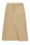 Tory Burch Beige Deconstructed Midi Skirt