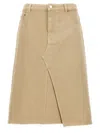 Tory Burch Beige Deconstructed Midi Skirt In Brown