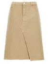 Tory Burch Beige Deconstructed Midi Skirt In Beige