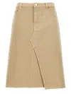 Tory Burch Beige Deconstructed Midi Skirt In Beige