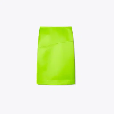 Tory Burch Deconstructed Satin Skirt In Green