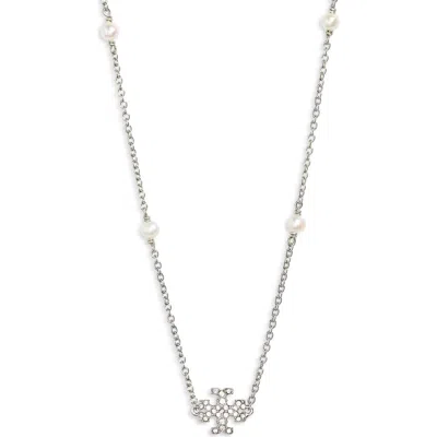 Tory Burch Delicate Kira Cultured Pearl Station Necklace